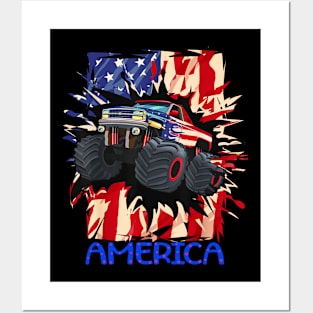 US american monster truck Posters and Art